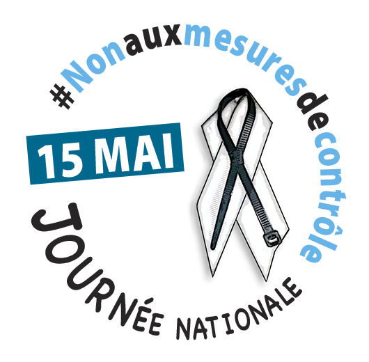 Logo 15 mai journée nationale non aux mesures de contrôle