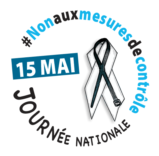 Logo 15 mai journée nationale non aux mesures de contrôle